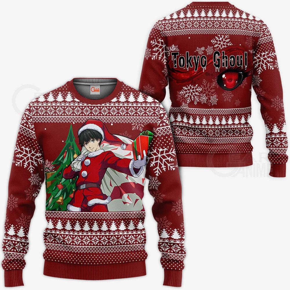 Ken Kaneki Santa Ugly Christmas Sweater Tokyo Ghoul Anime Xmas VA11 ...