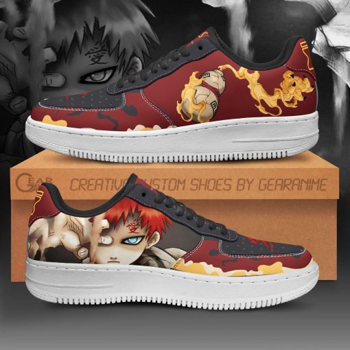 Gaara Air Force Sneakers Naruto Anime Shoes Custom - 1 - GearAnime